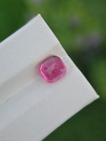 Natural pink rubellite cushion cut tourmaline 1.70 ct from Afghanistan