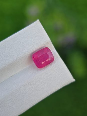 Natural pink rubellite cushion cut tourmaline 2.04 ct from Afghanistan