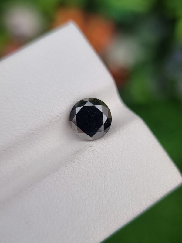 1.83 ct Black Natural Diamond, Round Brilliant Cut, Galaxy Certified, Untreated