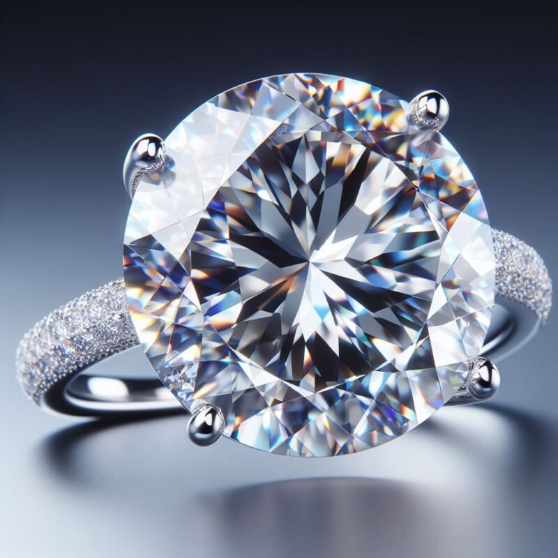 A Diamond Gemstone Fitted in a ring