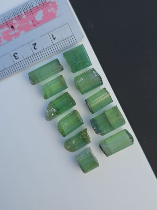 Natural Mint Green Tourmaline Lot 74.95 Ct – 11 Raw Crystals from Afghanistan Natural Mint Green Tourmaline Lot 74.95 Ct – 11 Raw Crystals from Afghanistan