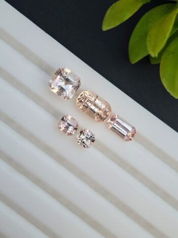 Natural Imperial Topaz lot 7.02 ct from Katlang with assorted colors and cuts (5 stones)